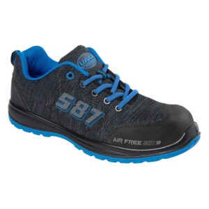 Logica Scarpe Antinfortunistica Bassa Singapore S1P Grigia - Blu Traspirante Linea Airfree 587
