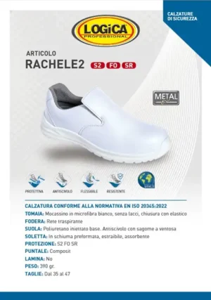 Logica Scarpa Antinfortunistica Rachele2 S2 Sanitaria Alimentare Alberghiera Bassa Bianca In Microfibra - immagine 2