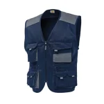 Logica Gilet Multitasche Safari 1 Blu Portabadge Estraibile 190 gr/mq