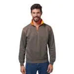 Logica Felpa Bicolore 80% Cotone - 20% Poliestere "Luxor/6" Grigio/Arancio Fluo