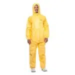 Logica Tuta Intera Da Lavoro Monouso Con Cappuccio Gialla Usa E Getta "Light1000"
