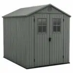 Keter Darwin 6X8 Casetta Da Giardino Porta Attrezzi Con Finestre Frontali  Verde