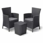 Keter Set Salotto Da Giardino Esterno Iowa Tavolino + Poltrone Graphite
