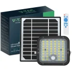 V-TAC Faro Led 10W Con Sensore di Movimento Pannello Solare e Telecomando Cavo da 5m Colore Nero VT-411