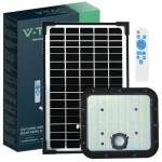 V-TAC Faro Led 30W Con Sensore di Movimento Pannello Solare e Telecomando Cavo da 5m Colore Nero VT-432