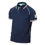 Logica Polo Europei Blu Con Manica Tricolore In Cotone 100%