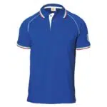Logica Polo Europei Modello Johannesburg Blu Con Manica Tricolore In Cotone 100%
