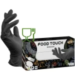 Vam 100 Guanti Monouso 4,00 gr (Tg M) "FOOD TOUCH" Nero Uso Alimentare In Nitrile Senza Polvere Latex Free