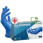 Vam 100 Guanti Monouso 4,5 gr "KLEANSE" in Nitrile MD Dispositivo Medico MOCA Uso Alimentare HO.RE.CA Senza Polvere Superficie microruvida. Privo di ftalati. AQL< 1,5