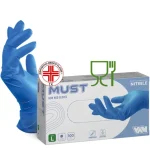 Vam 100 Guanti Monouso 3,5 gr "MUST" in Nitrile MD Dispositivo Medico MOCA Uso Alimentare HO.RE.CA Senza Polvere Superficie microruvida. Privo di ftalati. AQL< 1,5