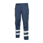 Logica MP100 Pantalone Multiprotezione Pentavalente Blu In Cotone e Fibra di Carbonio Alta Visibilità Con Bande Ignifughe
