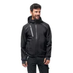 Logica  Giacca Tecnica "Cascais" In Softshell Impermeabile, Nera Traspirante E Antivento.  Fodera Interna In Morbido Micropile Termico In GRAPHENE