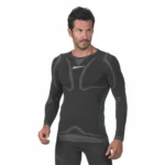 Logica GHIBLY Maglia Termica Lunga Nera Mantiene La Temperatura Del Corpo A Lungo