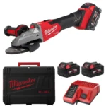 Milwaukee M18 FSAGF125XB-502X Smerigliatrice Angolare A Testa Piatta 125 Mm Con Interruttore a Slitta E Freno M18 FUEL™| Valigetta + 2 Batterie 5Ah + Caricabatterie 12 / 18 V