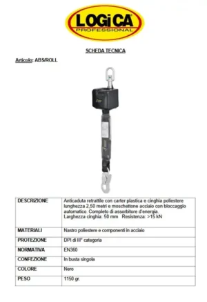 Logica AirPro Retrattile A Nastro Con Assorbitore - immagine 2