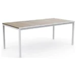 Keter Porto Table 160 Cm Bianco Tavolo Da Giardino In Metallo Colore Bianco Con Piano In Resina Effetto Legno