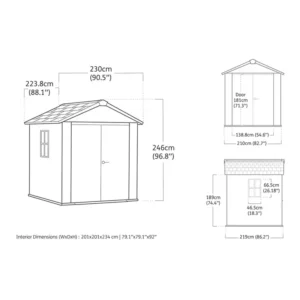 Keter 757/775 Newton Plus  Casetta Da Giardino Marrone Effetto Legno Naturale 4 m² – Doppia Opzione Di montaggio - immagine 4