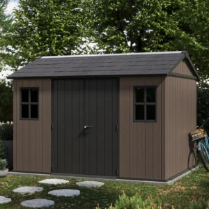 Keter 1175 / 7511 NEWTON PLUS Casetta Da Giardino Porta Attrezzi Evotech Marrone 6,75 m² – Doppia Opzione Di montaggio