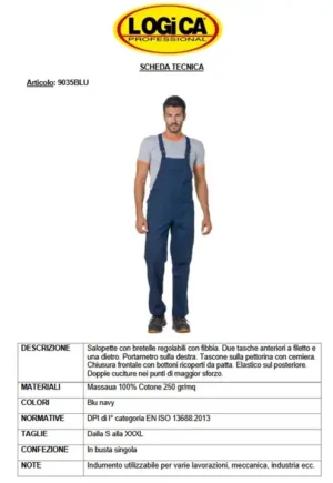 Logica Salopette 9035Blu Quattro Stagioni - immagine 2