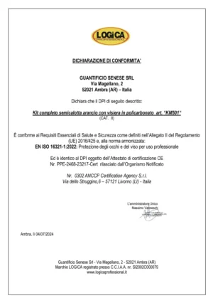 Logica KM501 Semicalotta Con Visiera Rialzabile In Policarbonato Trasparente. - immagine 3