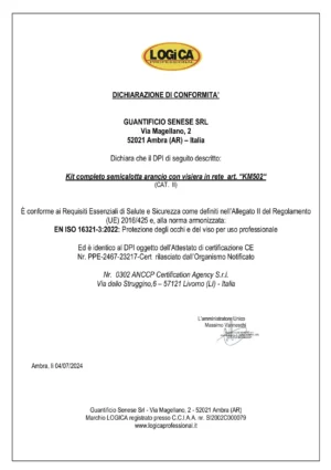 Logica KM502 Semicalotta Con Visiera Rialzabile In Rete Metallica Trasparente - immagine 3