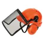 Logica PW98 Kit Elmetto Con Visiera Rialzabile In Rete Trasparente E Cuffie Antirumore