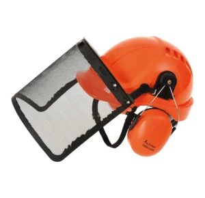 Logica PW98 Kit Elmetto Con Visiera Rialzabile In Rete Trasparente E Cuffie Antirumore