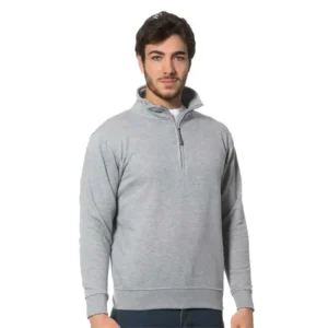 Logica SanZeno/2 Felpa Con Zip Corta Grigia Quattro Stagioni