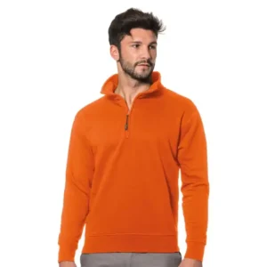 Logica SanZeno/3 Felpa Con Zip Corta Arancione Quattro Stagioni