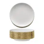 Essentia Gemini Gold Piatto Cylinder Ø 15 H5,8 Cm Porcellana Decorata