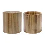 Essentia Alzata / Contenitore Cilindro Legno Acacia  Ø 20 H20 Cm