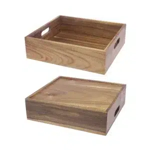 Essentia BUFFET Cassetta/Alzata  Legno Acacia 35×32,5xH 10 cm GN 2/3