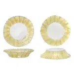 Essentia Lipari Gold Piatto Fondo Ø 21,5 H4,5 Cm Vetro Decorato Lavorato A Mano