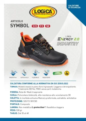 Logica SYMBOL S3S Scarpa Antinfortunistica Bassa In Pelle Nera - immagine 2