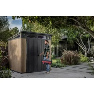 Keter Casetta Da Giardino Pent 7X7 Signature Venetian Effetto Legno Doghe 4,7 m² - immagine 4