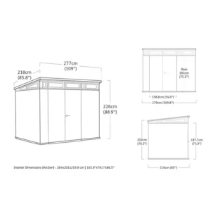 Keter Casetta Da Giardino Pent 9X7 Signature Venetian Effetto Legno Doghe 6 m² - immagine 2