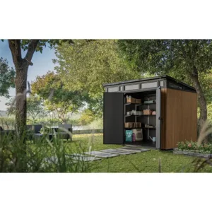 Keter Casetta Da Giardino Pent 9X7 Signature Venetian Effetto Legno Doghe 6 m² - immagine 3