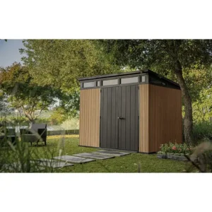 Keter Casetta Da Giardino Pent 9X7 Signature Venetian Effetto Legno Doghe 6 m² - immagine 4