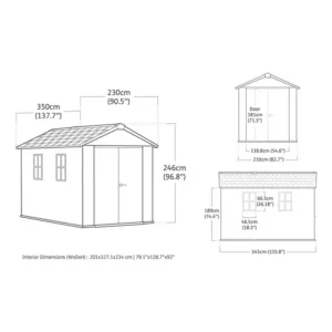 Keter Casetta Da Giardino Apex 7511/1175 Walnut Effetto Legno Noce 6,8 m² – Doppia Opzione Di Montaggio - immagine 3