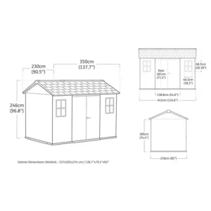 Keter Casetta Da Giardino Apex 7511/1175 Walnut Effetto Legno Noce 6,8 m² – Doppia Opzione Di Montaggio - immagine 4