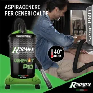 Ribimex PRCEN005 Cenehot pro Aspiracenere Ceneri Calde Elettrico 1200 W 25 Litri Filtro HEPA Intercambiabile Prefiltro Antistatico - immagine 2