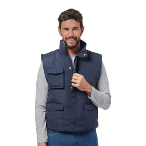 Logica SANMARTINO/1 Gilet Imbottito Blu In Microfibra Multitasche