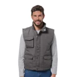 Logica SANMARTINO/2 Gilet Imbottito Grigio In Microfibra Multitasche