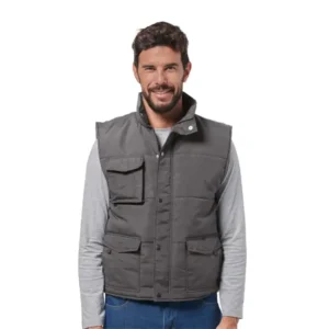 Logica SANMARTINO/2 Gilet Imbottito Grigio In Microfibra Multitasche