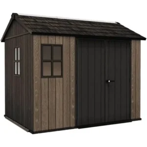 Keter Casetta Da Giardino Apex 759/975 Walnut Effetto Legno Noce Naturale 5,2 m² – Doppia Opzione Di Montaggio - immagine 2