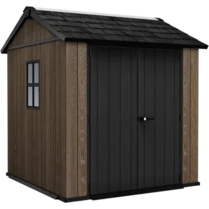 Keter Casetta Da Giardino Apex 757/775 Walnut Effetto Legno Noce Naturale 4 m² – Doppia Opzione Di Montaggio