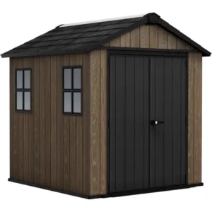 Keter Casetta Da Giardino Apex 757/775 Walnut Effetto Legno Noce Naturale 4 m² – Doppia Opzione Di Montaggio - immagine 2