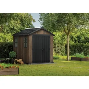 Keter Casetta Da Giardino Apex 757/775 Walnut Effetto Legno Noce Naturale 4 m² – Doppia Opzione Di Montaggio - immagine 3