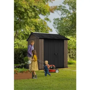 Keter Casetta Da Giardino Apex 757/775 Walnut Effetto Legno Noce Naturale 4 m² – Doppia Opzione Di Montaggio - immagine 4