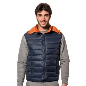 Logica KART/1 Gilet Imbottito Blu-Arancio Con Cappuccio Staccabile